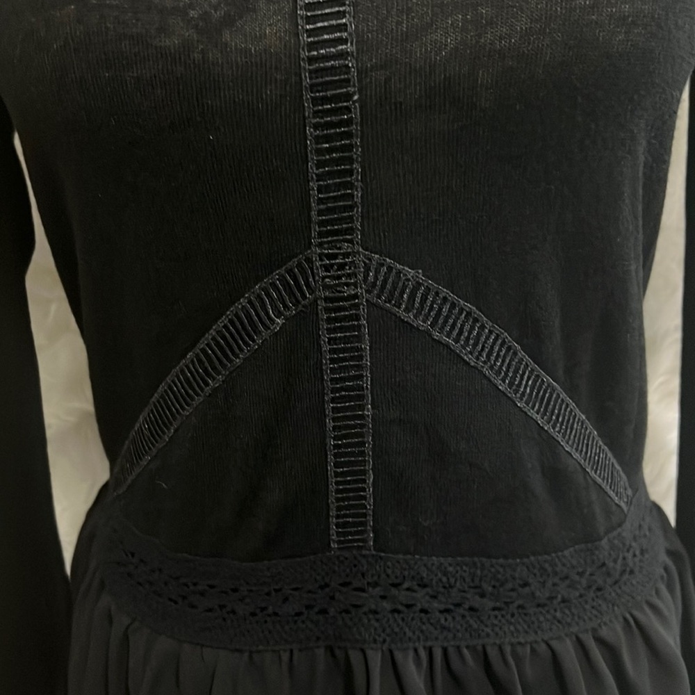 WHBM Black Long Sleeve Top - Picture 2 of 6